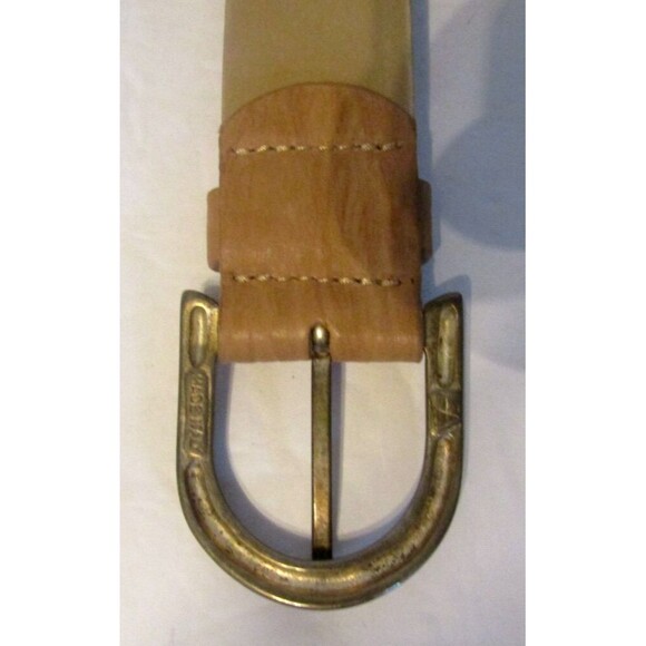 Streets Ahead Waist Belt Tan Italian Leather Studded Retail $228 Size M